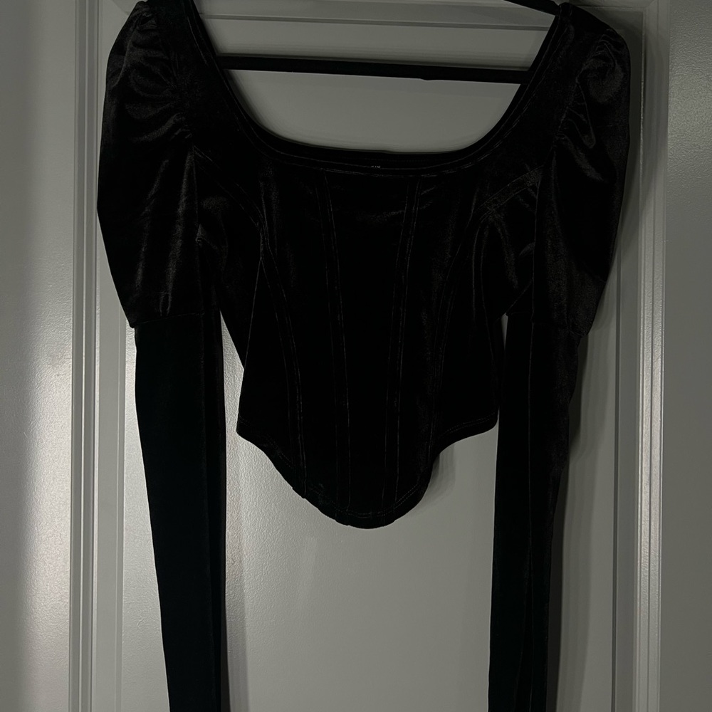 SHEIN long sleeve velvet corset